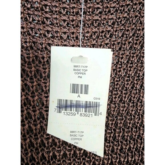 NWT Eileen Fisher Petite Size MP 100% Rayon Copper Basic Cord Top - Picture 4 of 4
